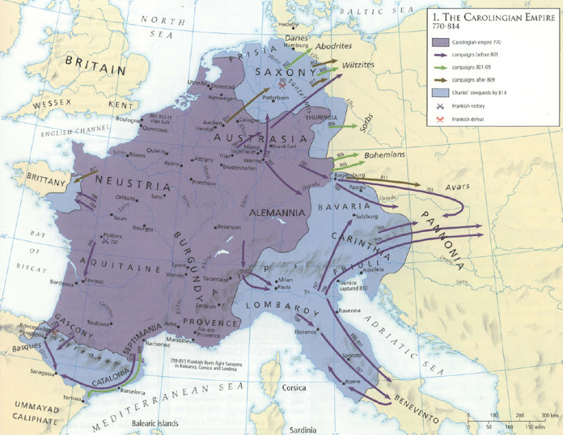 Mapa - El Imperio de Carlomagno 770-814 [The Empire of Charlemagne 770-814]